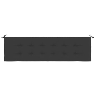 vidaXL Coussin de banc de jardin noir 180x50x3 cm tissu oxford