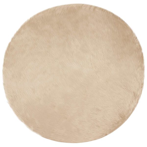 vidaXL Tapis en fausse Tafalla Beige &Oslash; 200 cm Polyester