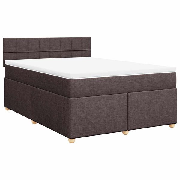 vidaXL Sommier &agrave; lattes de lit avec matelas Marron fonc&eacute; 140x190 cm