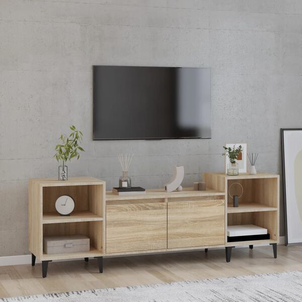 vidaXL Meuble TV Ch&ecirc;ne sonoma 160x35x55 cm Bois d'ing&eacute;nierie