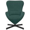 vidaXL Fauteuil &oelig;uf Vert fonc&eacute; 63 x 73 x 90 cm Velours