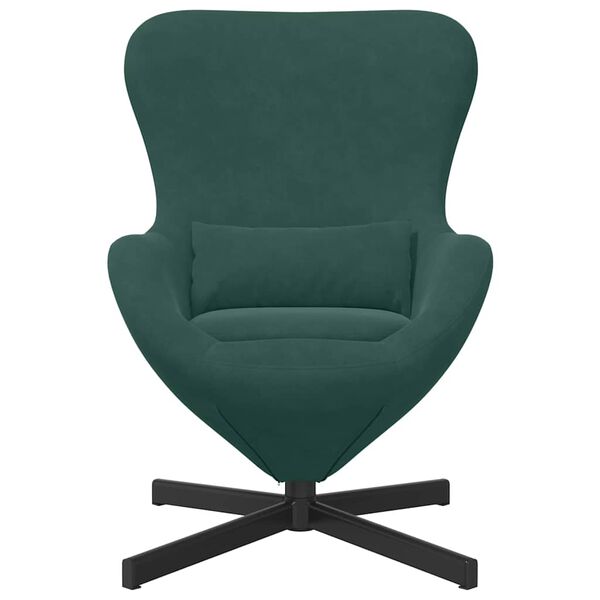 vidaXL Fauteuil &oelig;uf Vert fonc&eacute; 63 x 73 x 90 cm Velours