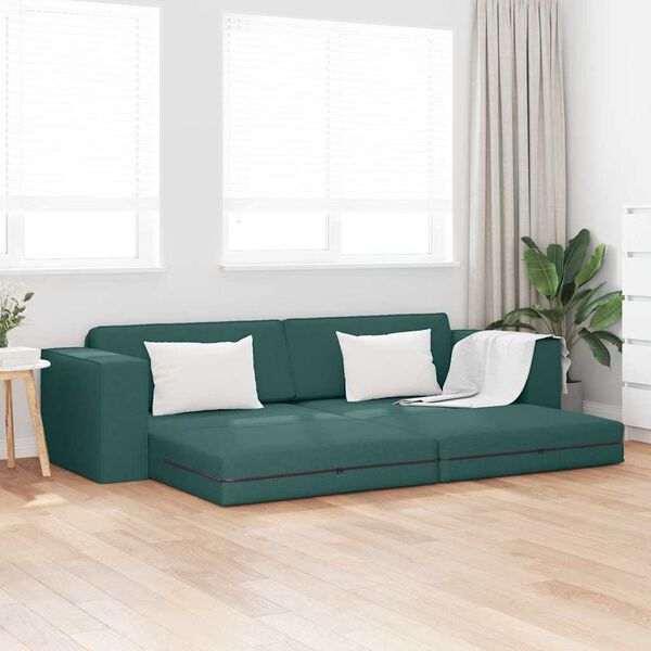 vidaXL Canapé-Lit Vert foncé 245 x 78 x 77 cm Velours