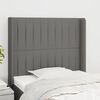 vidaXL T&ecirc;te de lit avec oreilles Gris fonc&eacute; 93x16x118/128 cm Tissu