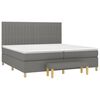 vidaXL Sommier &agrave; lattes de lit avec matelas Gris fonc&eacute; 200x200cm Tissu