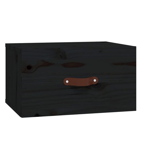 vidaXL Table de chevet murale Noir 40x29,5x22 cm