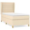 vidaXL Sommier &agrave; lattes de lit avec matelas Cr&egrave;me 80x200 cm Tissu