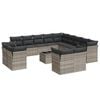vidaXL Salon de jardin avec coussins 14 pcs gris clair r&eacute;sine tress&eacute;e