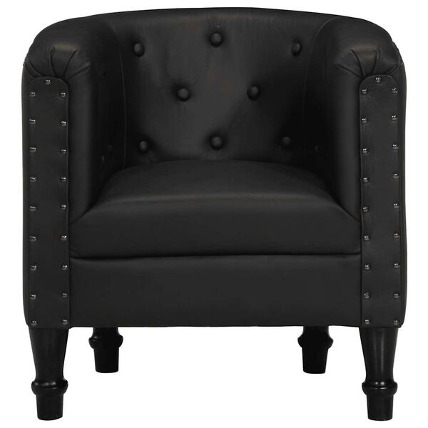 vidaXL Chaise cabriolet noir cuir v&eacute;ritable