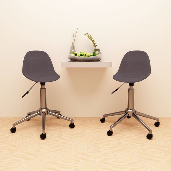 vidaXL Chaises pivotantes &agrave; manger lot de 2 taupe tissu