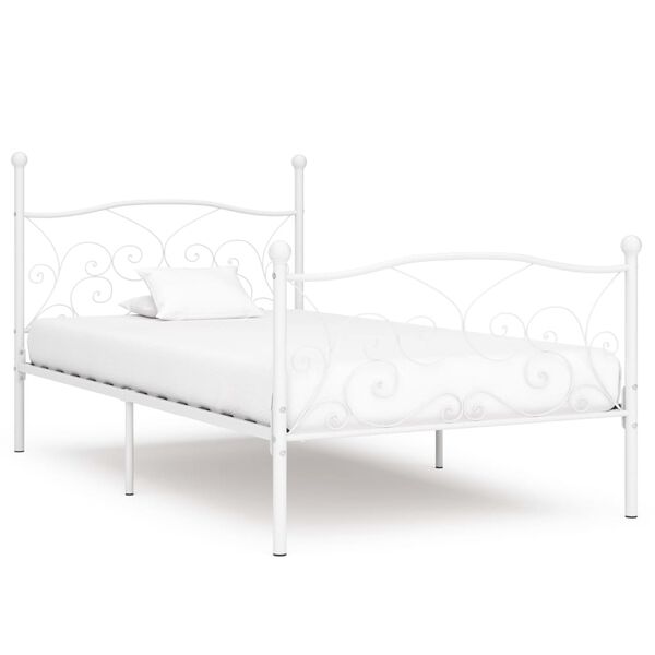 vidaXL Cadre de lit sans matelas avec sommier &agrave; lattes m&eacute;tal 90x200 cm