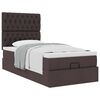 vidaXL Cadre de lit ottoman avec matelas marron fonc&eacute; 80x200 cm tissu