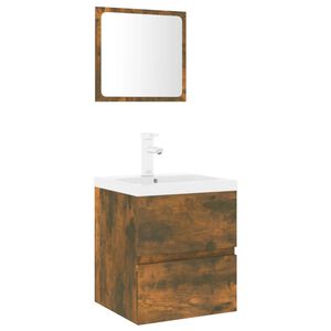 vidaXL Meubles de salle de bain Ch&ecirc;ne fum&eacute; Bois d'ing&eacute;nierie