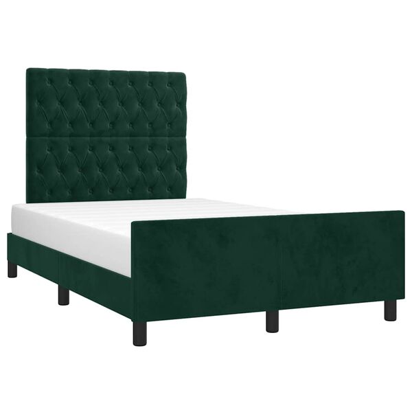 vidaXL Cadre de lit sans matelas vert fonc&eacute; 120x200 cm velours