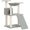 vidaXL Arbre &agrave; chat avec griffoirs en sisal Gris clair 83 cm
