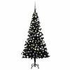 vidaXL Arbre de No&euml;l artificiel pr&eacute;-&eacute;clair&eacute; et boules noir 120 cm PVC