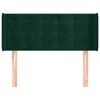 vidaXL T&ecirc;te de lit avec oreilles Vert fonc&eacute; 93x16x78/88 cm Velours