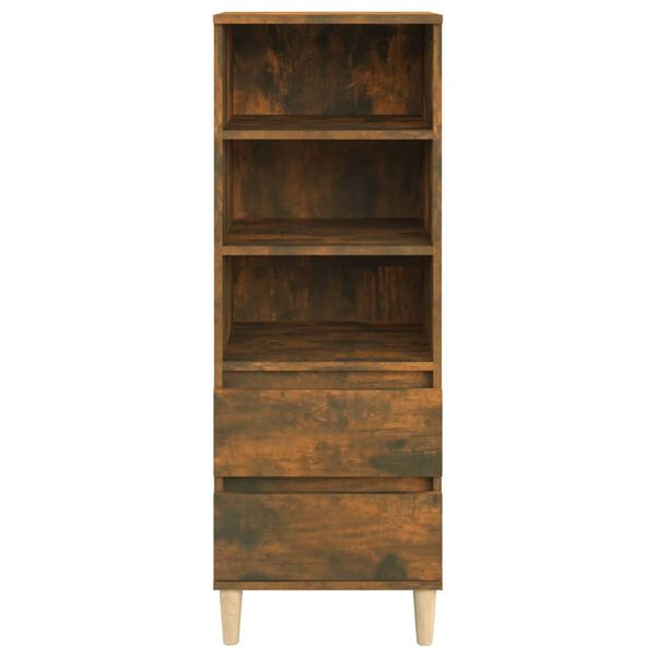 vidaXL Buffet haut Chêne fumé 40x36x110 cm Bois d'ingénierie