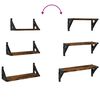 vidaXL Ensemble d'étagères murales 3 pcs chêne fumé bois d'ingénierie