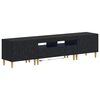 vidaXL Meuble TV LED 5 pi&egrave;ces Noir Bois d'ing&eacute;nierie