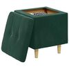 vidaXL Pouf de rangement Vert fonc&eacute; 40 x 40 x 45 cm Velours