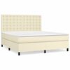 vidaXL Sommier &agrave; lattes de lit avec matelas Cr&egrave;me 160x200cm Similicuir