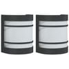 vidaXL Appliques murales d'ext&eacute;rieur 2 pcs noir acier inoxydable