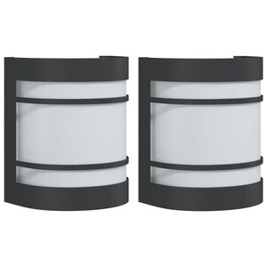 vidaXL Appliques murales d'ext&eacute;rieur 2 pcs noir acier inoxydable