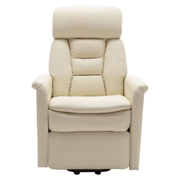 vidaXL Fauteuil de massage Blanc crème Similicuir