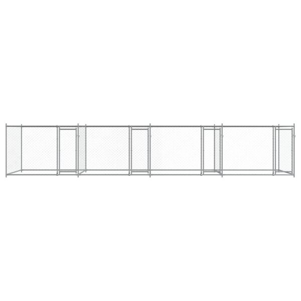 vidaXL Cage pour chien avec portes gris 8x2x1,5 m acier galvanis&eacute;