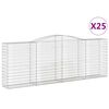 vidaXL Paniers à gabions arqués 25 pcs 400x50x140/160 cm Fer galvanisé