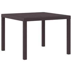 vidaXL Table de jardin pour repas Marron 100 x 100 x 73 cm polyrotin