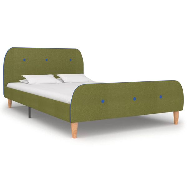 vidaXL Cadre de lit sans matelas vert tissu 120x200 cm