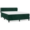 vidaXL Sommier &agrave; lattes de lit et matelas Vert fonc&eacute; 140x190cm Velours
