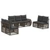 vidaXL Ensemble de canap&eacute; de jardin 7 pcs Gris et Gris fonc&eacute; polyrotin