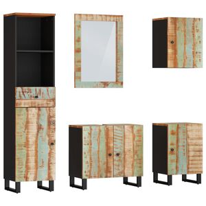 vidaXL Ensemble de meubles de salle de bain 5 pcs bois massif r&eacute;cup&eacute;r&eacute;