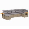 vidaXL Salon de jardin avec coussins 7pcs beige r&eacute;sine tress&eacute;e