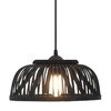 vidaXL Lampe suspendue Noir Bambou 40 W 30x12 cm Demi-cercle E27