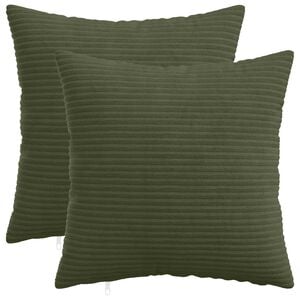 vidaXL Housse de coussin 2 pcs HEERLEN Vert 30 x 30 cm velours c&ocirc;tel&eacute;