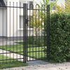 vidaXL Portillon simple porte avec dessus arqué Acier 1x2 m Noir