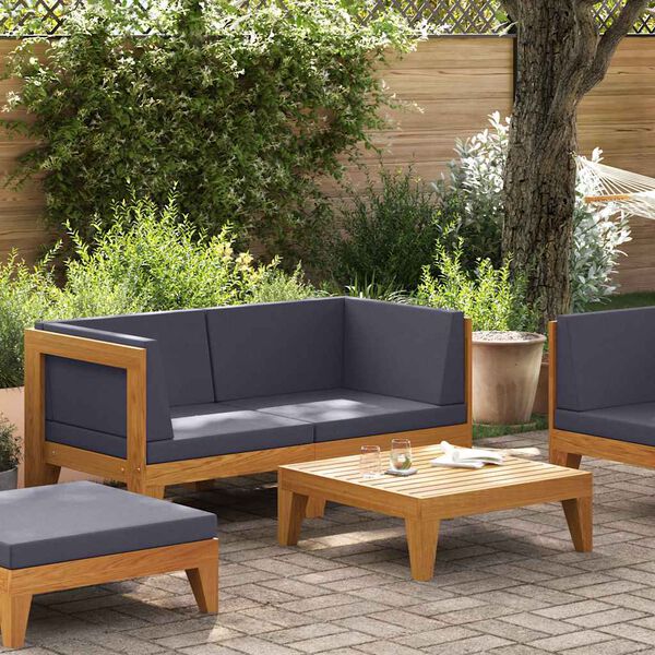 vidaXL Salon de jardin 2 pcs avec coussins Bois d'acacia solide