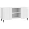 vidaXL Meuble TV Blanc brillant 102 x 34,5 x 52 cm Bois d'ing&eacute;nierie
