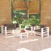 vidaXL Salon palette de jardin 5 pcs avec coussins bois de pin
