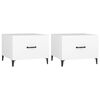 vidaXL Tables basses avec pieds en m&eacute;tal 2 pcs Blanc 50x50x40 cm