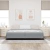 vidaXL Lit &agrave; ressorts avec matelas Gris clair 200 x 200 cm tissu