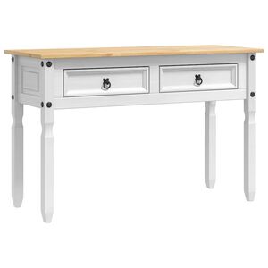 vidaXL Table d'appoint avec tiroir Blanc 115 x 46 x 73 cm Pin massif