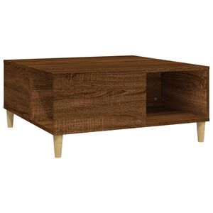 vidaXL Table basse ch&ecirc;ne marron 80x80x36,5 cm bois d'ing&eacute;nierie