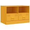 vidaXL Meuble TV jaune moutarde 67x39x44 cm acier