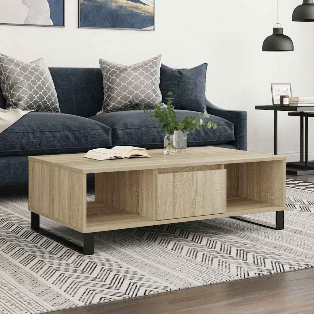 vidaXL Table basse chêne sonoma 104x60x35 cm bois d'ingénierie