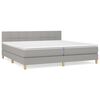 vidaXL Sommier &agrave; lattes de lit avec matelas Gris clair 200x200cm Tissu